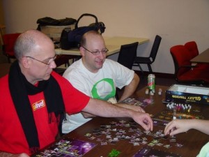 In Galaxy Trucker, all players create their space ships simultaneously, ensuring that all players are engaged. Image from the Board Game Geek.